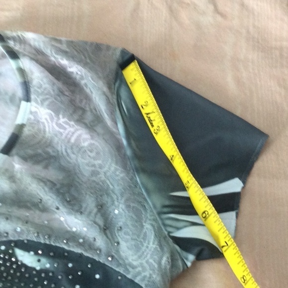 Woman’s Crisca Dress color green white & orange short sleeves Size M #465 - Picture 7 of 8